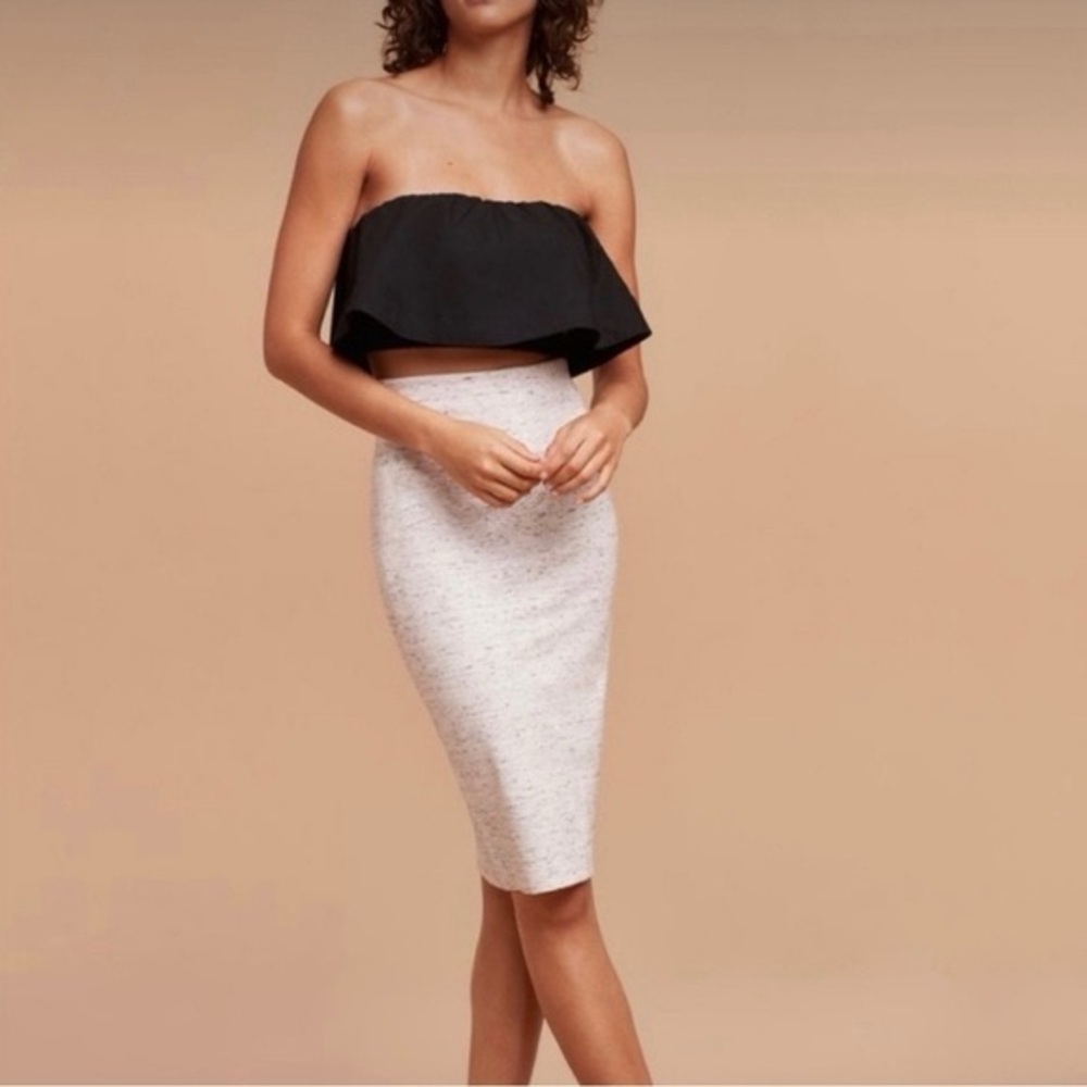 Aritzia Wilfred Heather White Liz Skirt Size Medium